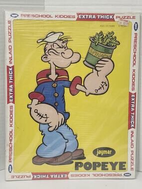 Vintage Jaymar Popeye Spinach Preschool Extra Thick Inlaid Tray Puzzle